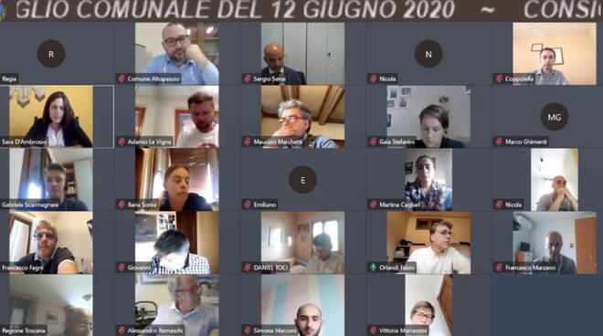 consiglio comunale virtuale Altopascio 12 giugno 2020