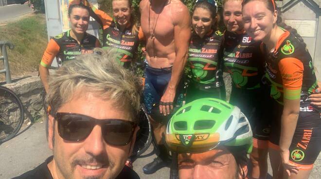 Mario Cipollini in visita al Pro Cycling Team Fanini 