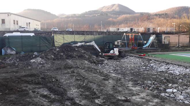 Cantiere lavori Piazza al Serchio