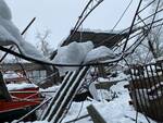 Crollo capannone per la neve a Sulcina