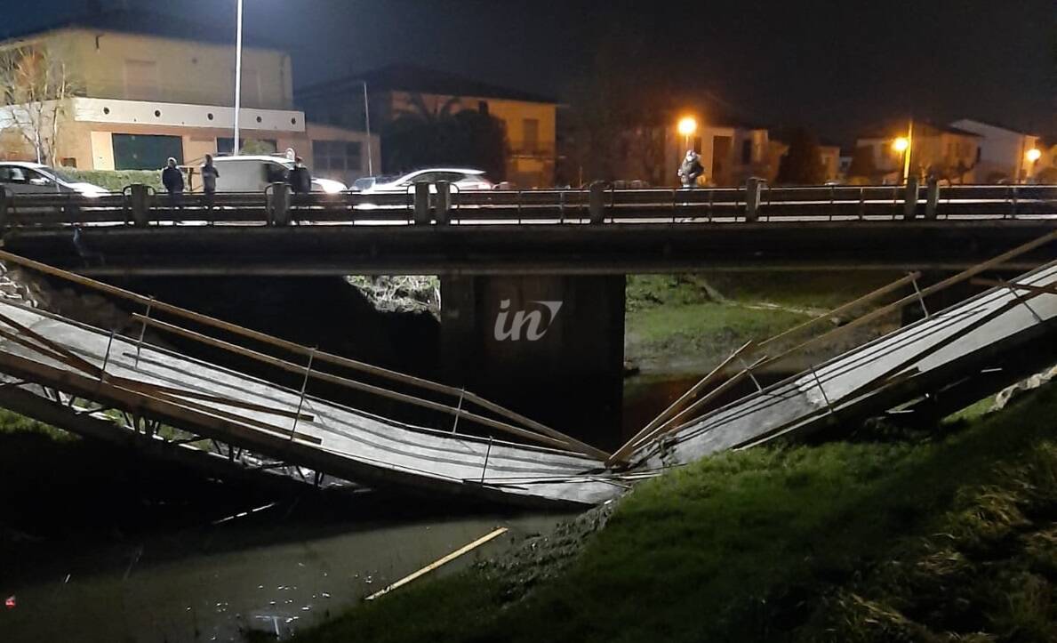 Passerella pedonale crollata a Ponticelli di Santa Maria a Monte, 16 febbraio 2021