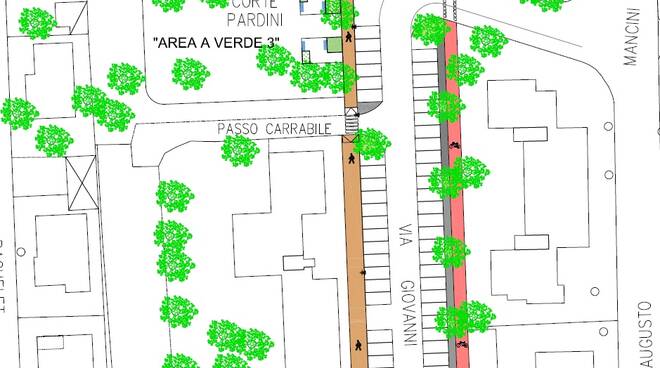 nuove planimetrie intervienti quartieri social sant'anna verde pubblico mobilità dolce