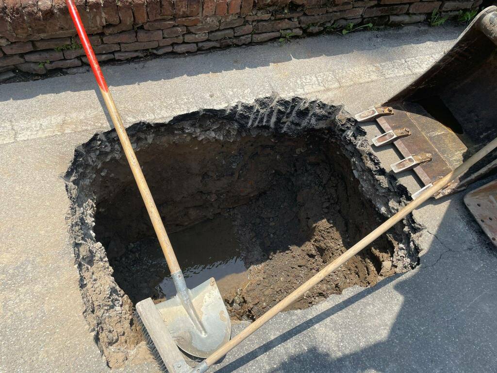 Via dei Fossi lavori crollo