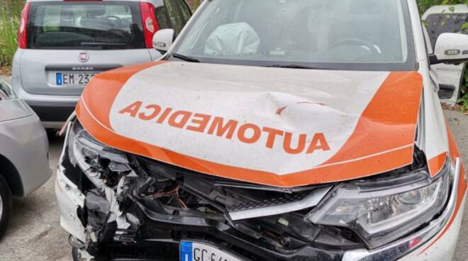 auto medica distrutta daino