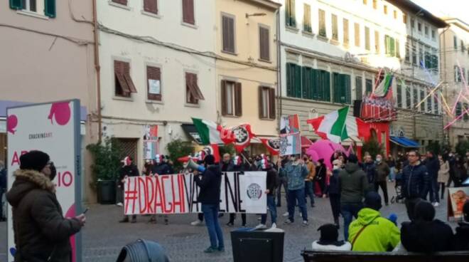 manifestazione casapound pontedera, 29 gennaio 2022 - foto enrico damiani