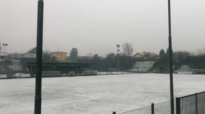 campo sportivo Trezzo d'Adda neve