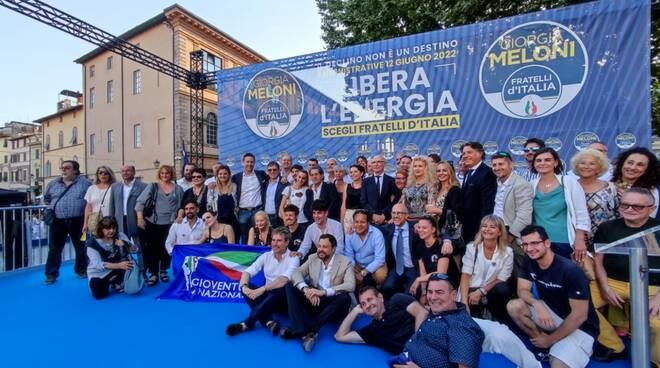 Giorgia Meloni comizio Lucca Fratelli d'Italia Pardini