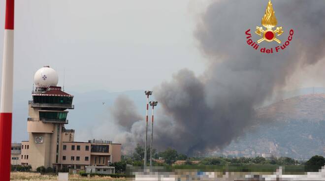 incendio autostrada aeroporto