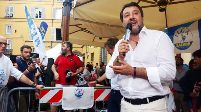 Matteo Salvini a Lucca campagna elettorale Mario Pardini Lega