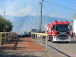 incendio di sterpaglie via ciarpi a porcari