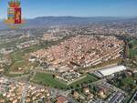 Lucca Comics folla vista dall'elicottero della polizia