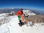 andrea lanfri sulla vetta dell'Aconcagua