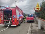 vigili del fuoco garage a fuoco a castelfranco  di sotto