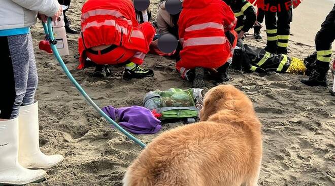 si getta in mare per salvare il cane viareggio